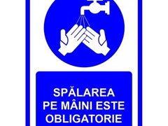 Placuta pentru spalarea pe maini este obligatorie